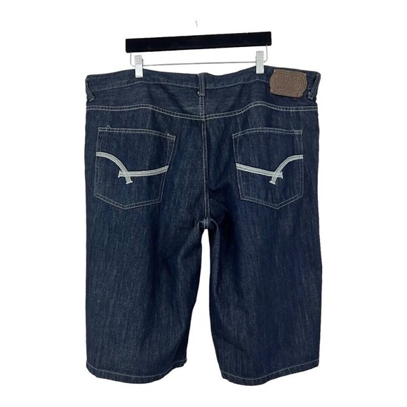 Ecko Unltd Mens Size 42 Denim Relaxed Fit Baggy Jean Shorts 90s Y2K Vintage - Picture 2 of 5